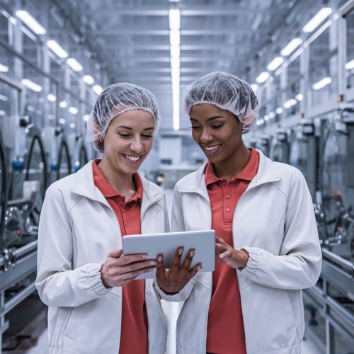 Equipe de nutrição em unidade de alimentação